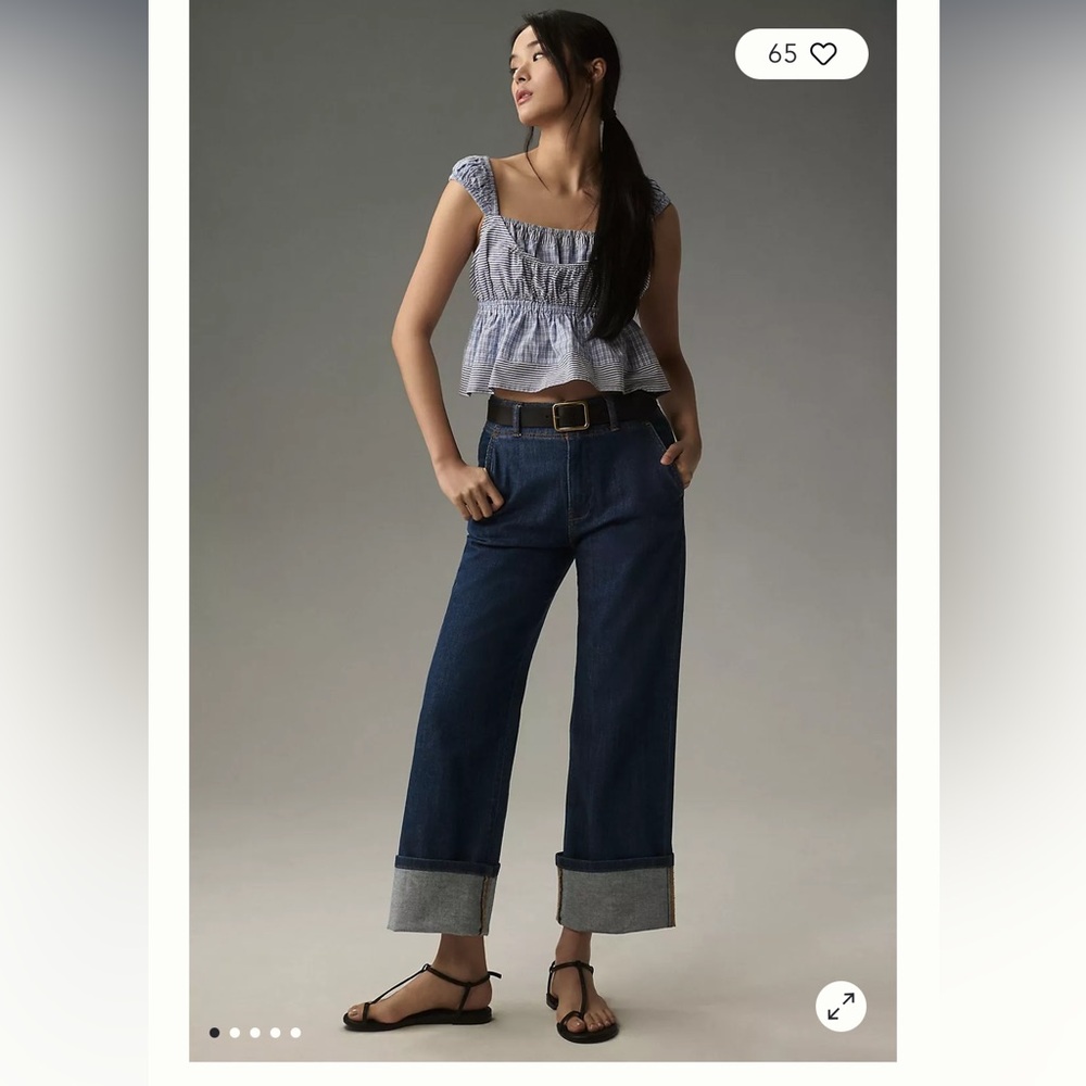 Anthropologie Pilcro Relaxed Cuff Midrise Straight Leg Jean